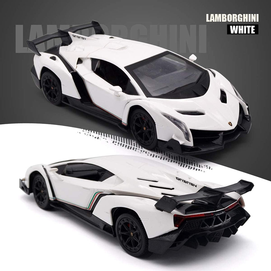 Remote Control RC CAR Racing Cars Compatible with Lamborghini Veneno Officially Licensed 1:24 Toy RC Cars Model Vehicle for Boys 6,7,8 Years Old,White